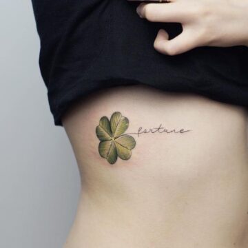 Color Small Tattoo leaf fortune